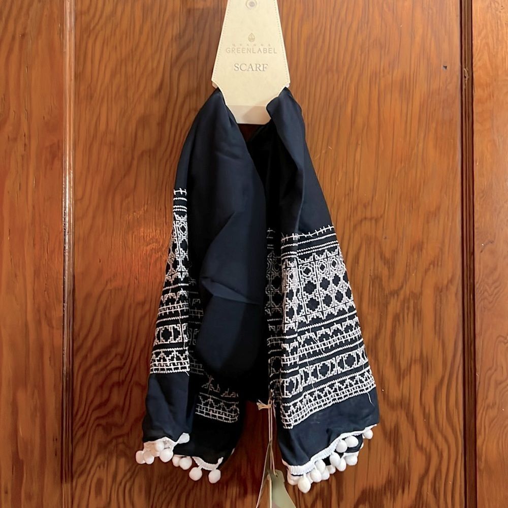 Quagga Green Label Embroidered Blue Scarf